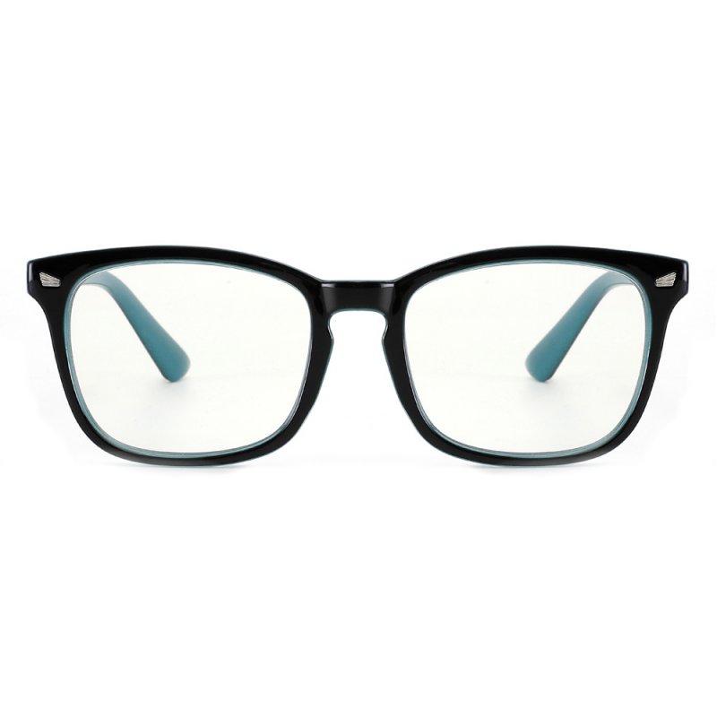 [US Direct] Cyxus Anti Blue Light Computer Glasses for Blocking UV Eye Strain Headache, Reading Eyewear (8065T01, Bright Black) Block Droplets Black on Blue_M