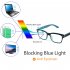  US Direct  Cyxus Blue Light Blocking  Lightweight TR90  Glasses Anti Eye Strain Headache Computer Eyewear  Unisex  8323T01  Black  Block Droplets Blue M