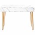  US Direct  D N Beauty Table  consoles table side end table modern marble MDF top  sturdy glod metal legs for bedroom  living room  Dining room   Kitchen   White 