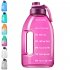 US Direct  D05 1 Gallon Large Capacity Graduated  Water  Bottle Reusable Time Stamps Motivational Quotes Fitness Kettle For Gym Outdoor Sports Hiking Pink