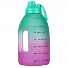 [US Direct] D05 1 Gallon Large-capacity Motivational Water  Jug With Handle Strap Leakproof Reusable Kettle For Outdoor Sports Gym Hiking Green pink gradient