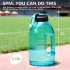  US Direct  D05 1 Gallon Large capacity Graduated Water  Bottle Leakproof Bpa Free Reusable Time Marker Reminder Kettle For Outdoor Sports Fitness Green