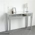  US Direct  Density Board And Glass Mirror Table Dressing  Table With Two Drawers Bedroom Table Silver