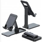 [US Direct] Desk Cell Phone Holder Angle Height Adjustable Base Stand Foldable Portable Non-slip Bracket black