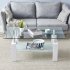  US Direct  Dining Table Double layer Tempered Glass Coffee Table For Living Rooms Balconies Restaurants 60x100x43cm White