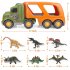  US Direct  Dinosaur  Toy  Car Sound Flashing Lights Dinosaur Transport Truck With 6 Different Jurassic Period Dinosaurs Holiday Gifts For Boys Girls As shown