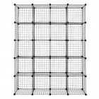 [US Direct] Diy 20-cube Storage Rack Multifunctional Unit Modular Organizer Wire Mesh Storage Shelves Bookshelf black