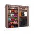  US Direct  Double Row 9 compartment Non woven Shoe  Cabinet Household Boots Storage Case Coffee