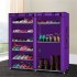  US Direct  Double Row 9 compartment Non woven Shoe  Cabinet Household Boots Storage Case purple
