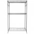  US Direct  Double layer Mesh Garment  Rack Hanger With Garment Rack With Upper And Lower Hanging Rods Black dusting