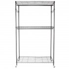 US Double-layer Mesh Garment <span style='color:#F7840C'>Rack</span> Hanger With Garment <span style='color:#F7840C'>Rack</span> With Upper And Lower Hanging Rods Black dusting