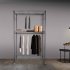  US Direct  Double layer Mesh Garment  Rack Hanger With Garment Rack With Upper And Lower Hanging Rods Black dusting