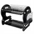  US Direct  Double layers Drain Shelf Multifunctional Space Saving Bowls Dishes Chopsticks Spoons Storage Racks black