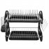  US Direct  Double layers Drain Shelf Multifunctional Space Saving Bowls Dishes Chopsticks Spoons Storage Racks black