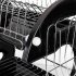  US Direct  Double layers Drain Shelf Multifunctional Space Saving Bowls Dishes Chopsticks Spoons Storage Racks black