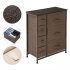  US Direct  Dresser With 7 Drawers Iron Non woven Furniture Storage Tower Unit Storage Rack For Bedroom Hallway Closet Office dark brown