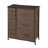  US Direct  Dresser With 7 Drawers Iron Non woven Furniture Storage Tower Unit Storage Rack For Bedroom Hallway Closet Office dark brown