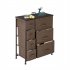  US Direct  Dresser With 7 Drawers Iron Non woven Furniture Storage Tower Unit Storage Rack For Bedroom Hallway Closet Office dark brown