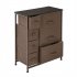  US Direct  Dresser With 7 Drawers Iron Non woven Furniture Storage Tower Unit Storage Rack For Bedroom Hallway Closet Office dark brown