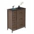  US Direct  Dresser With 7 Drawers Iron Non woven Furniture Storage Tower Unit Storage Rack For Bedroom Hallway Closet Office dark brown