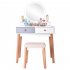  US Direct  Dressing  Table Light Luxury Bedroom Solid Wood Simple Dressing Table With Lamp Three color Adjustable White