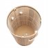  US Direct  Drum Type Folding Dirty Clothes  Basket Bamboo Clothes Hamper With Lid Ergonomic Handle Wood color