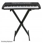 [US Direct] Dual-tube X-shape Q-2XC Electronic Organ Stand Height Width Adjustable Keyboard Bracket Foldable Rack Black