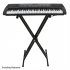  US Direct  Dual tube X shape Q 2XC Electronic Organ Stand Height Width Adjustable Keyboard Bracket Foldable Rack Black