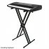  US Direct  Dual tube X shape Q 2XC Electronic Organ Stand Height Width Adjustable Keyboard Bracket Foldable Rack Black