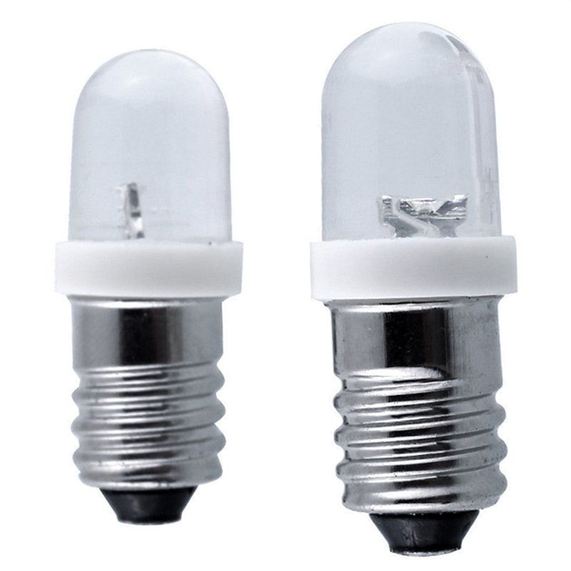 US E10 Light Bulbs DC 6/12/24V LED Screw Base Indicator Bulb Mini Warning Signal Lamp