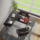 [US Direct] Eureka Ergonomic 61 inch L Shaped Desk, Home Office Gaming Computer Desk Corner Desk Table with Mouse Pad Easy Assembly, Left Side - Black 120*67*16