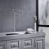  US Direct  Extended Kitchen Faucet 360 Degree Rotatable Telescopic Ergonomic Design Double Handle Sink Faucet silver 1