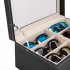  US Direct  Eyeglasses Storage Case 12 Slot Sunglass Glasses Display Drawer Lockable Case Organizer For Home Business black