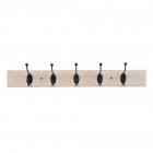 US FY21  Wall-mounted  Holder With 5 Hook For Household Living Room Organizer Wood color