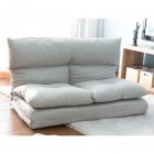 [US Direct] Fabric Folding Chaise Lounge Floor Sofa(Gray)