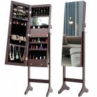 US Direct  Fashion Simple Jewelry Storage Mirror Cabinet With LED Lights For Living Room Or Bedroom