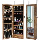 [US Direct] Fashion Simple Jewelry Storage Mirror Cabinet With LED Lights Can Be Hung On The Door Or Wall