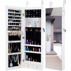 [US Direct] Fashion Simple Jewelry Storage Mirror Cabinet With LED Lights Can Be Hung On The Door Or Wall