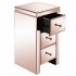  US Direct  Fiberboard Mirrored 3 drawer Side Table Bedside  Table For Bedroom Hotel Rose