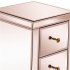  US Direct  Fiberboard Mirrored 3 drawer Side Table Bedside  Table For Bedroom Hotel Rose