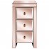  US Direct  Fiberboard Mirrored 3 drawer Side Table Bedside  Table For Bedroom Hotel Rose