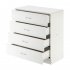  US Direct  Fiberboard Wood Cabinet  Dresser With 4 drawer For Home Living Room Bedroom Office white
