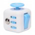  US Direct  Fidget Cube Toy Relieve Stress  Anxiety and Boredom for Children and Adults White Blue