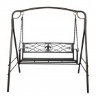 US Flat Tube Double Swing Chair with Thick Back Line Black