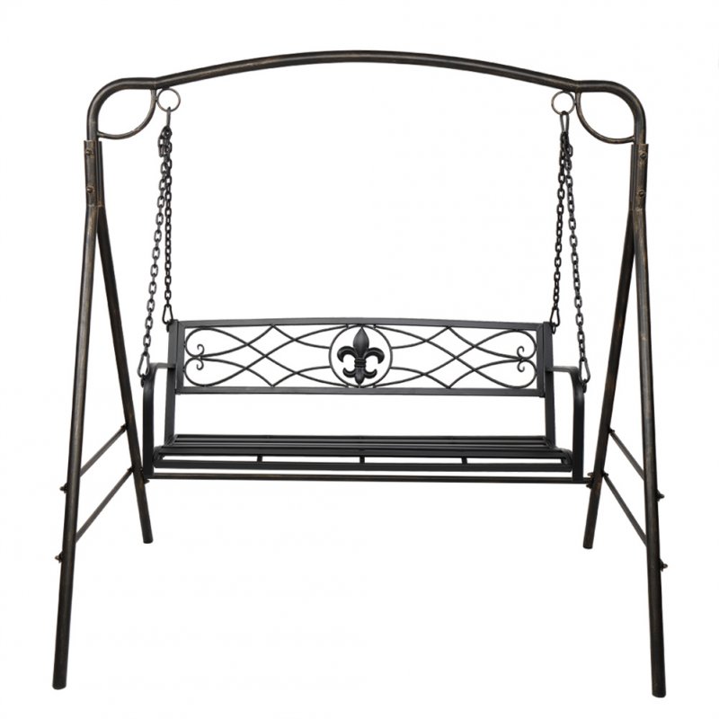 US Flat Tube Double Swing Chair with Thick Back Line Black