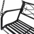  US Direct  Flat Tube Double Swing Chair With Thick Back Line  not Include Swing Frame  For Garden Park Porch Patio black
