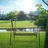  US Direct  Flat Tube Double Swing Chair With Thick Back Line  not Include Swing Frame  For Garden Park Porch Patio black