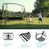  US Direct  Flat Tube Double Swing Chair With Thick Back Line  not Include Swing Frame  For Garden Park Porch Patio black