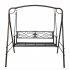  US Direct  Flat Tube Double Swing Chair With Thick Back Line  not Include Swing Frame  For Garden Park Porch Patio black