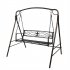  US Direct  Flat Tube Double Swing Chair With Thick Back Line  not Include Swing Frame  For Garden Park Porch Patio black